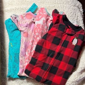 Carter's Kids One Pieces Footies - Red, Pink, Blue